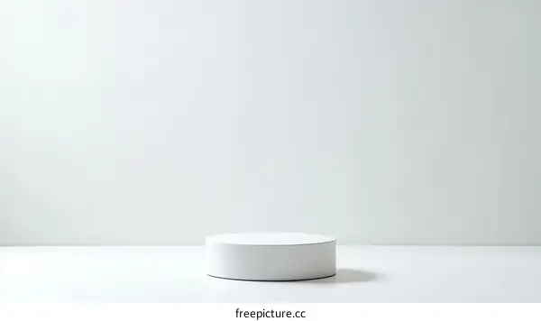 White Round Display Stand Minimalist Background