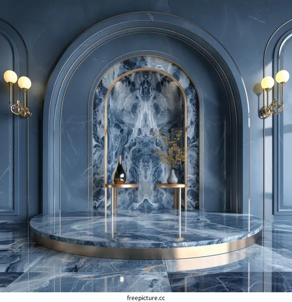 Luxury Blue Marble Interior Design Showcase