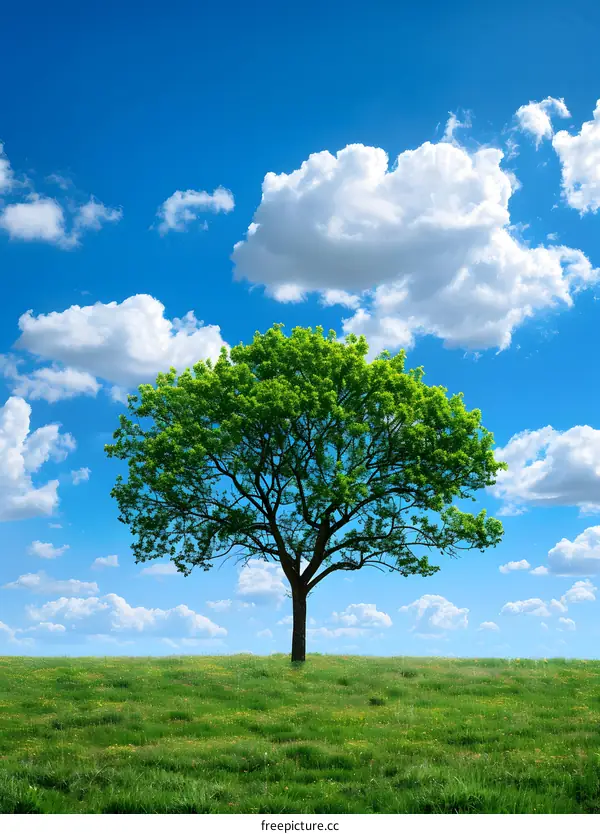 Lonely Tree Under Blue Sky