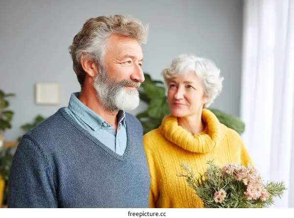 Affectionate Senior Couple Sharing a Moment