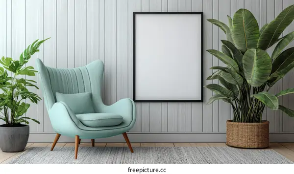 Modern Interior Design with Empty Frame