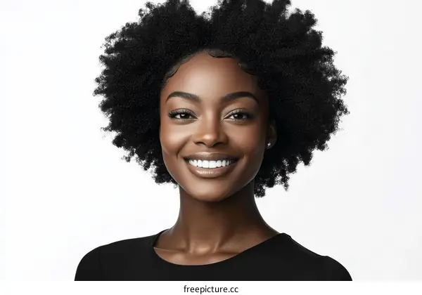 Closeup Portrait of a Smiling Black Woman