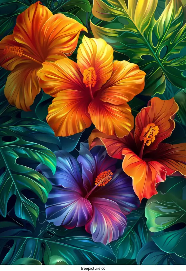 Vibrant Tropical Flowers