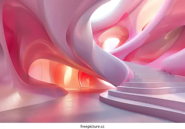 Pink Surreal Interior: A Futuristic Minimalist Space