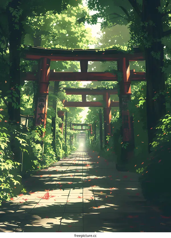 A Serene Path through the Torii Gates