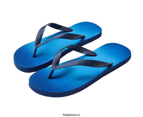 [Transparent Background PNG]Pair of Blue Gradient Flip Flops