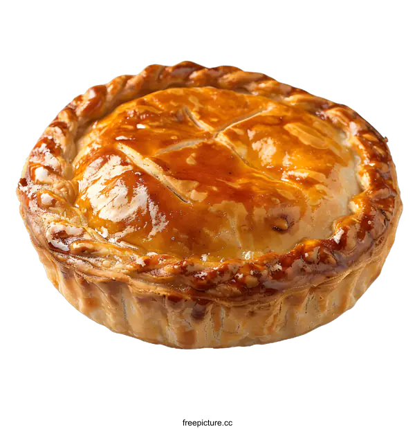 [Transparent Background PNG]A delicious and flaky pie with a golden crust.