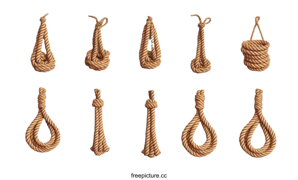 [Transparent Background PNG]Various Rope Knots and Designs Illustration