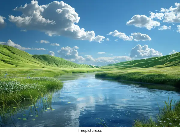 River Meandering Through a Picturesque Valley