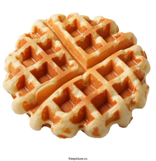 [Transparent Background PNG]Delicious Golden Crispy Waffle