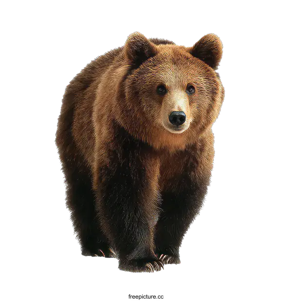 [Transparent Background PNG]Brown Bear Portrait against White Background