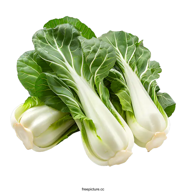 [Transparent Background PNG]Three white bok choy