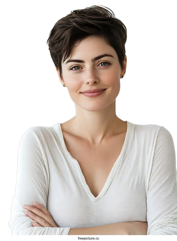 [Transparent Background PNG]Portrait of a Caucasian Woman