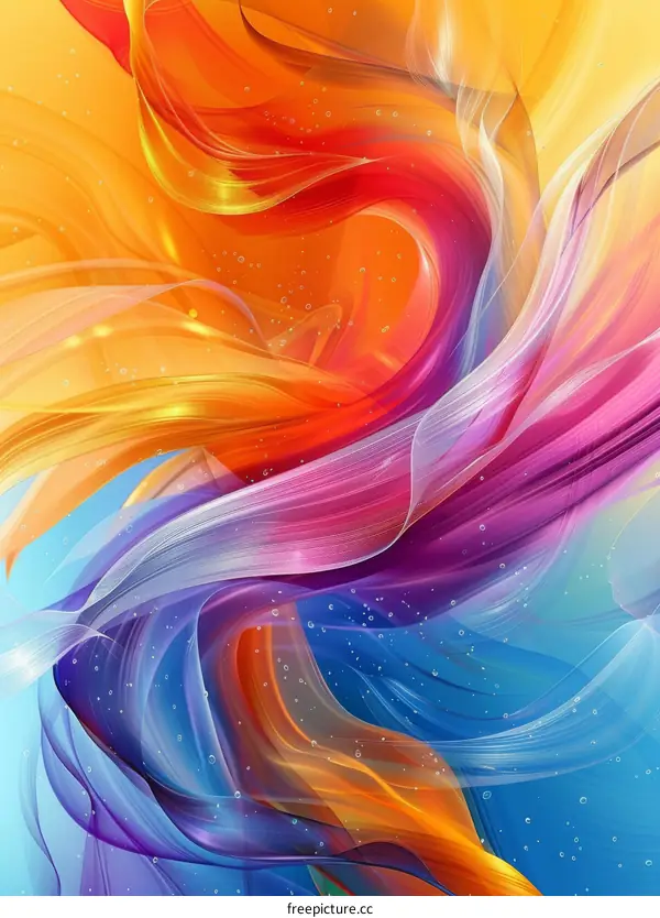 Abstract Dance of Colorful Ribbons