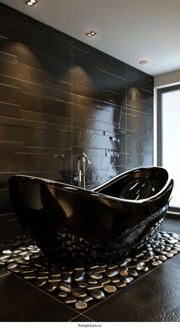 Modern Luxury Black Bathtub Design