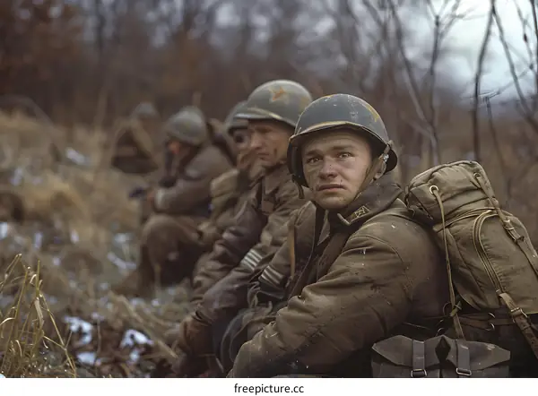 A group of soldiers in the Korean War