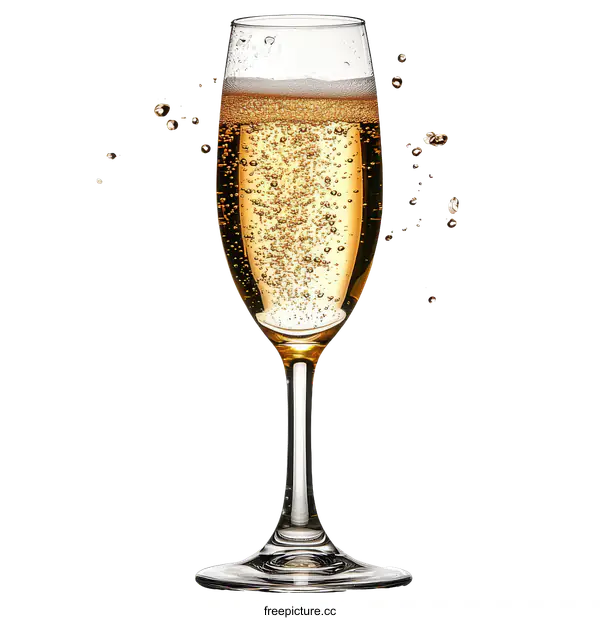 [Transparent Background PNG]Champagne Glass with Sparkling Drink