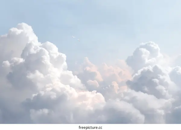 Fluffy Clouds in a Pastel Sky