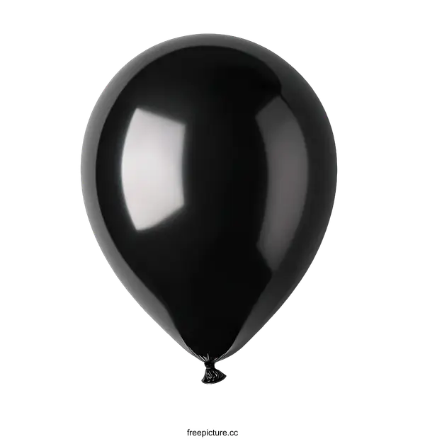 [Transparent Background PNG]Single Black Balloon on White Background