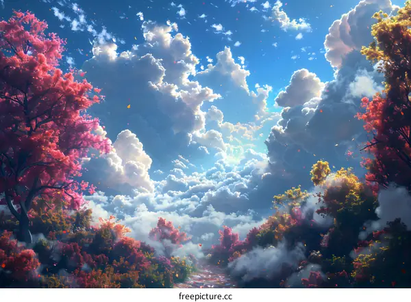 The path through the autumn forest