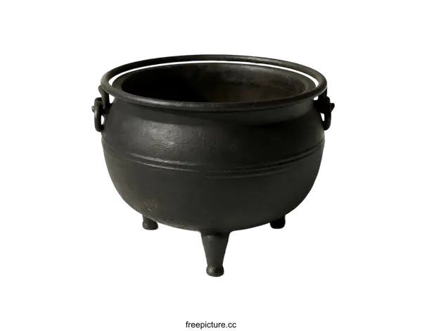 [Transparent Background PNG]Antique Black Cast Iron Tripod Censer with Ring Handles