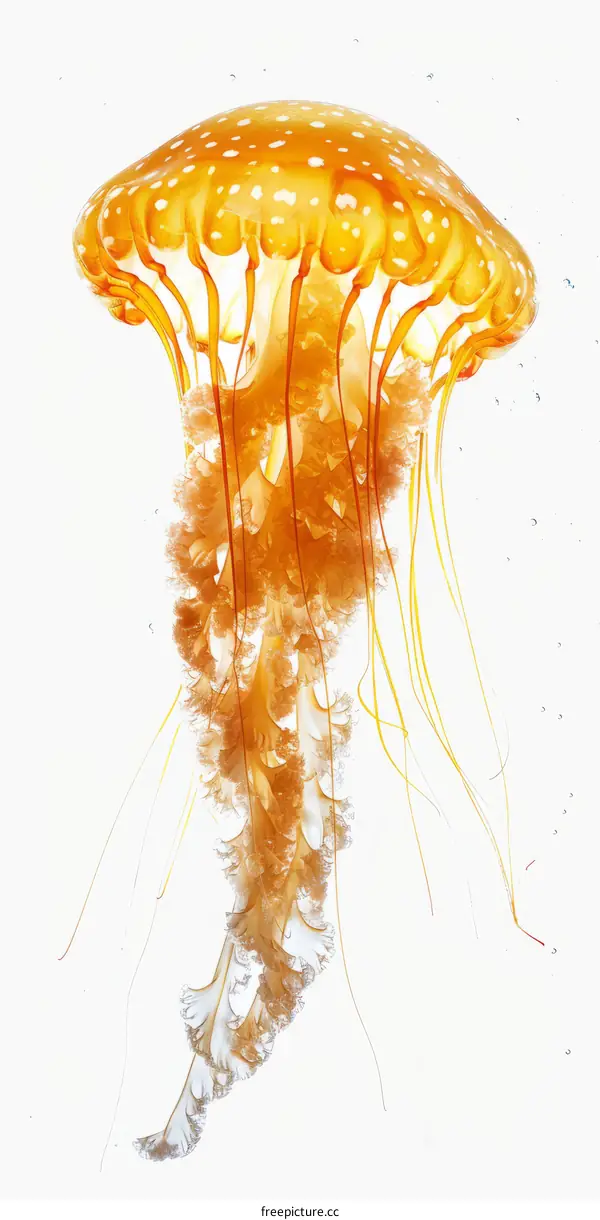 A glowing jellyfish photographed in the waters of the Monterey Bay