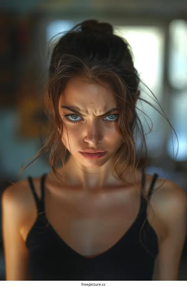 Close-up Portrait of a Caucasian Woman