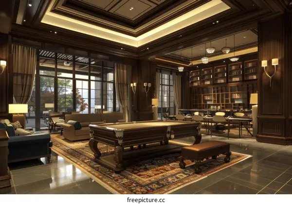 Luxurious Billiard Room with Classic Design