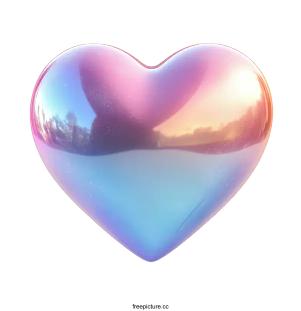 [Transparent Background PNG]Colorful Gradient Heart Shape Illustration