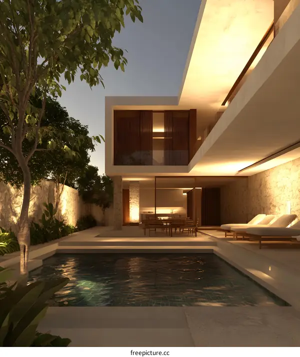 Modern House With Pool and Patio Design