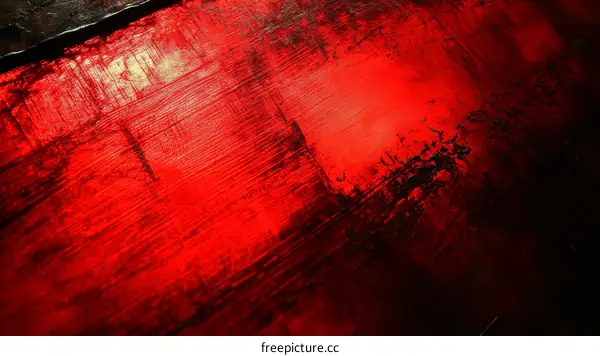 Abstract Red and Black Textured Painting