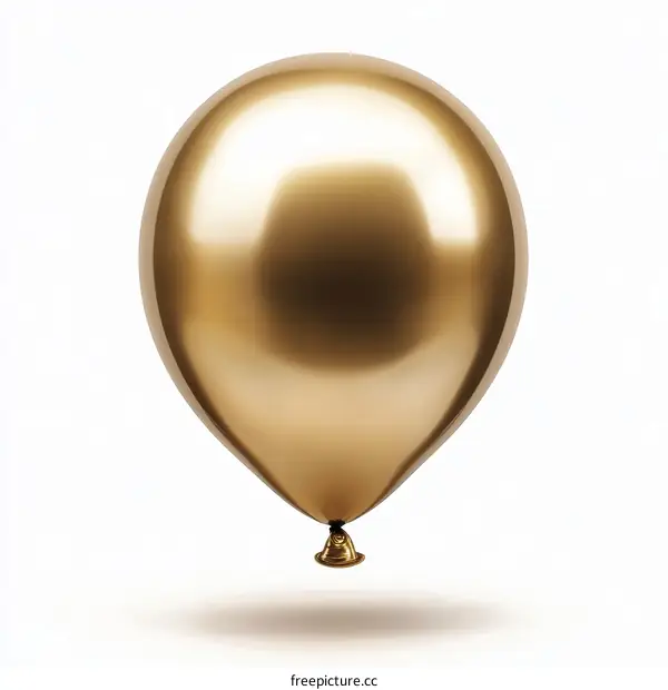 Golden Balloon Isolated on White Background