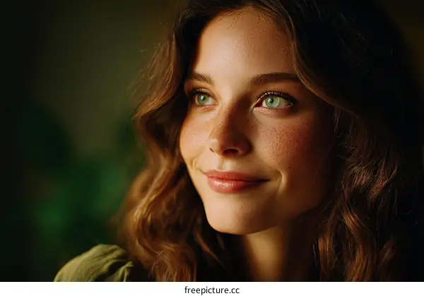 Close-up Portrait of a Woman with Radiant Eyes