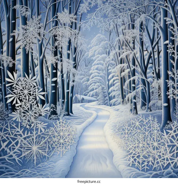 A Snowy Forest Path