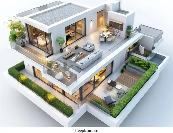Modern Penthouse Apartment Floor Plan