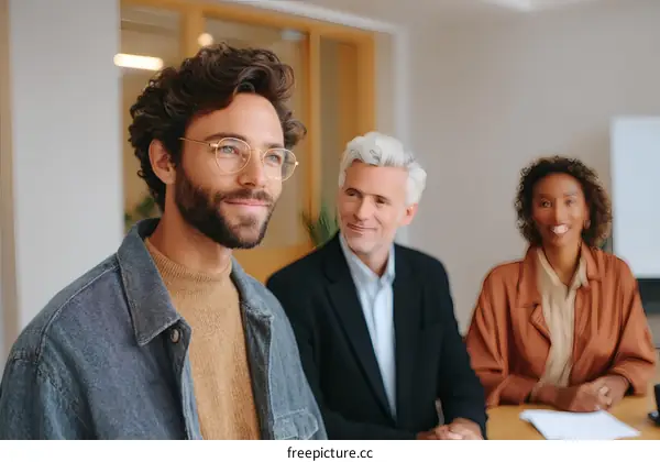 Business Meeting in Modern Office Setting