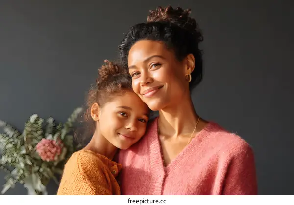 Close Up Portrait of a Mother and Daughter