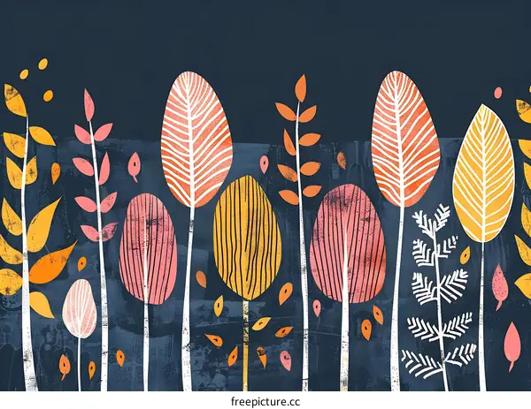 Abstract Autumn Trees Illustration