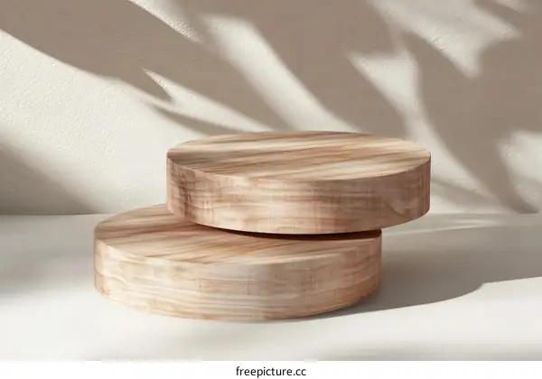 Wooden Display Platform with Natural Light