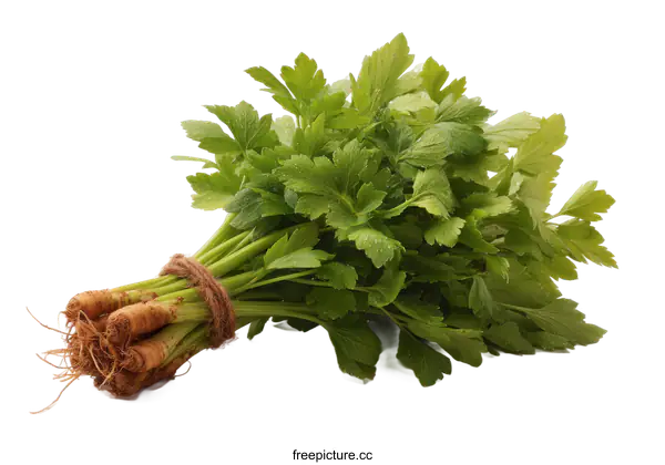 [Transparent Background PNG]Bunch of Fresh Parsley and Roots