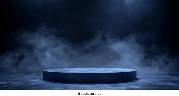Dark Blue Concrete Podium Display Stage