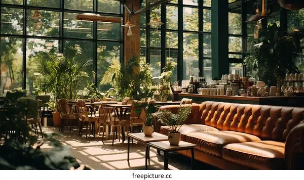Indoor plants in a cafe