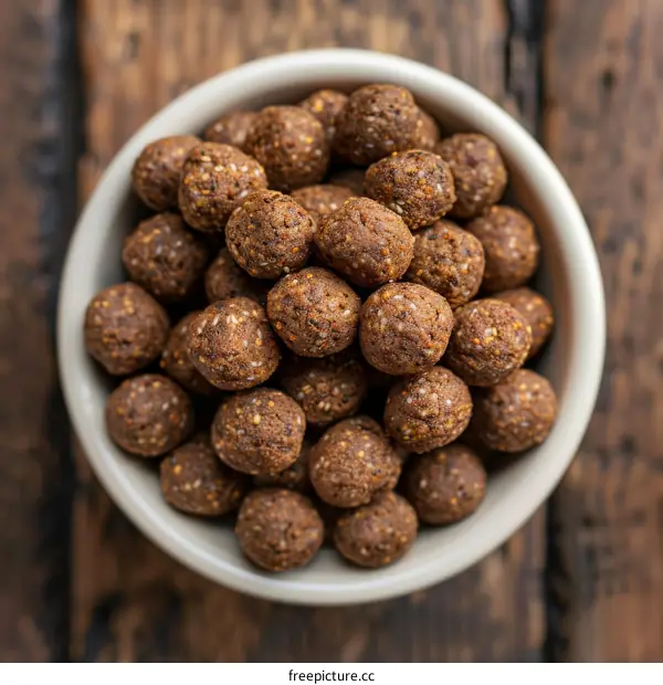 Homemade protein balls with dates, nuts and seeds