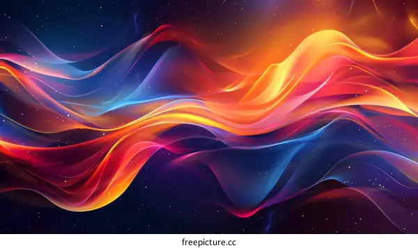 Mesmerizing Dance of Vibrant Waves in the Celestial Ocean