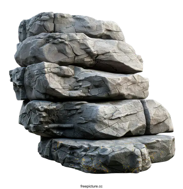 [Transparent Background PNG]Stack of Gray Rocks on transparent background