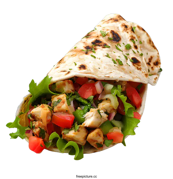 [Transparent Background PNG]Chicken Shawarma Wrap