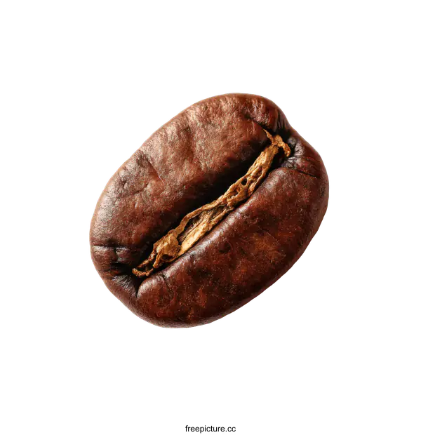 [Transparent Background PNG]Close-up of a Single Roasted Coffee Bean