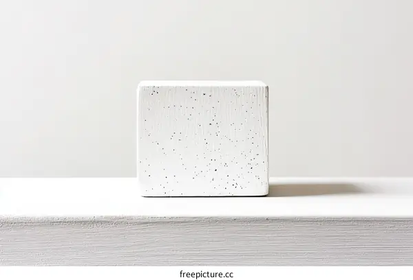 Simple White Cube Object on a White Surface