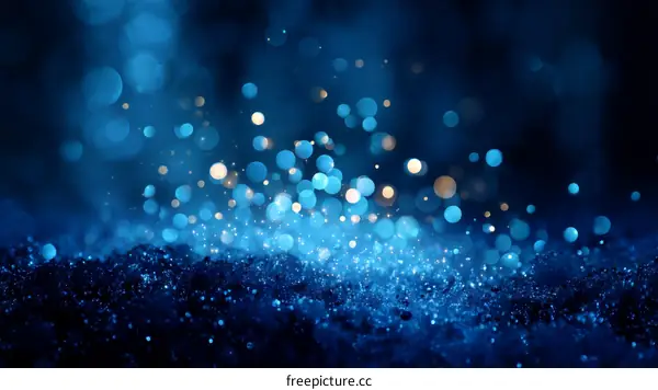 Abstract Blue Bokeh Background with Sparkling Light