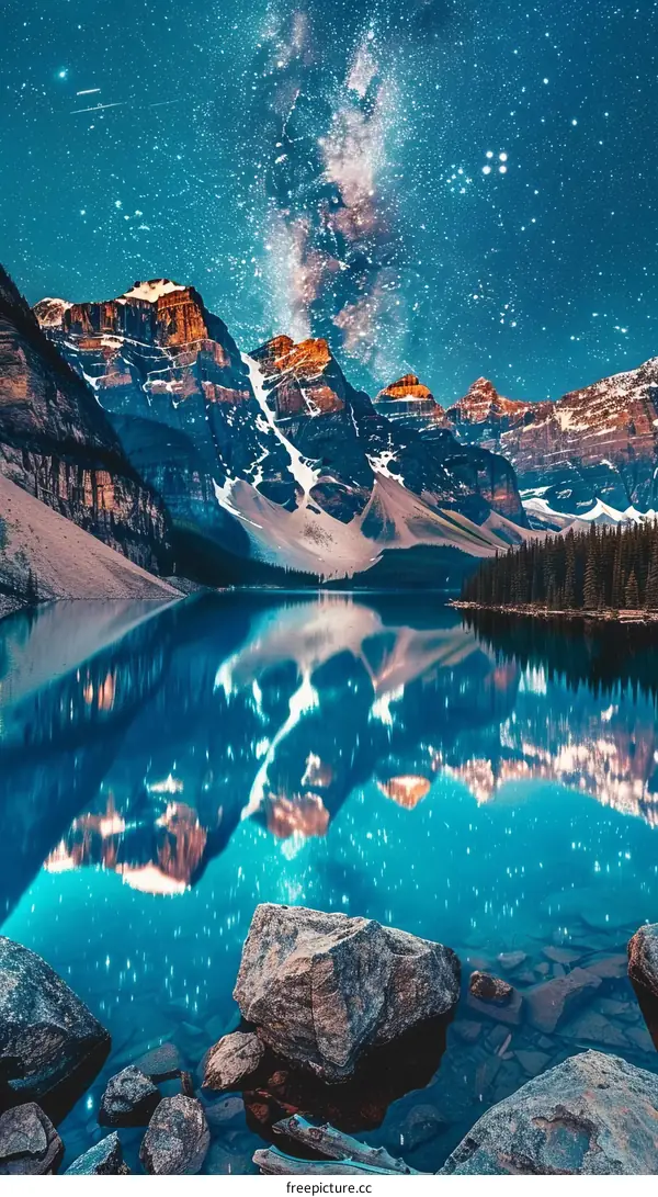 Starry Night Reflection at Moraine Lake